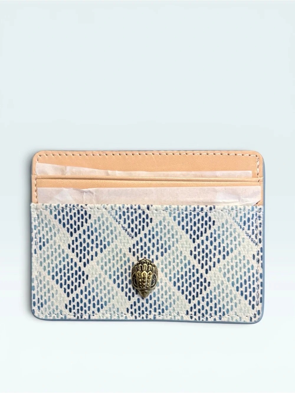 Kurt Geiger NIB Blue Snake-Print Card Holder
